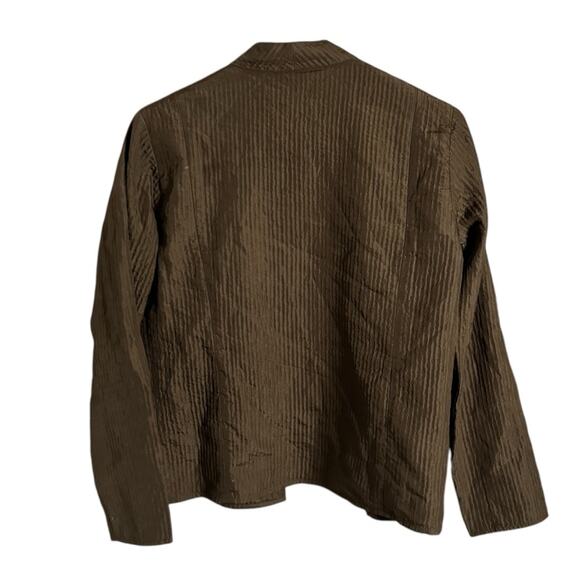 Eileen Fisher 100% Silk Open Front Textured Lightweight Jacket XS - Picture 5 of 11